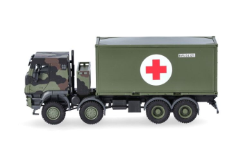 HER747219 - IVECO Trakker 8x8 mit 20-Fuß-Container BUNDESWEHR – ROTES KREUZ