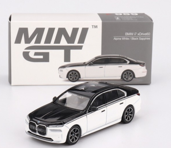 MGT00959-L - BMW I7 Xdrive60 Alpine weiß und schwarz Sapphire 2024