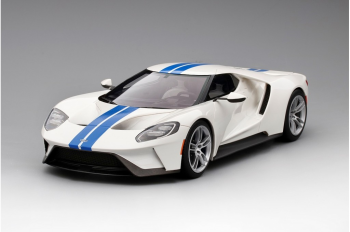 TS0093 - FORD GT Forzen weiß mit blauen Streifen – limitierte Auflage von 999 Exemplaren