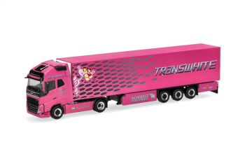 HER319836 - VOLVO FH GL XL 2020 4x2 mit 3-Achs-Anhänger TRANSWHITE - PINK PANTHER