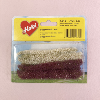 HEK1815 - Packung mit 10 Rasenstreifen Lila und Weiß 10 cm