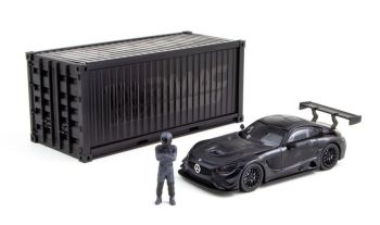 T64-008-4A4B - MERCEDES AMG GT3 #4 2018 mit Container und Figur Schwarz