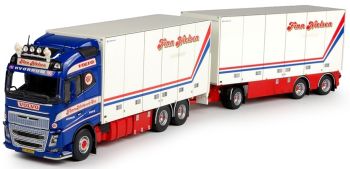 TEK68472 - VOLVO FH04 Globetrotter 6x4 Pritschenträger und FINN&SON NIELSEN Van-Anhänger