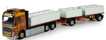TEK72859 - VOLVO FH04 Globetrotter Transporter 6x2 mit Tieflader 2 Achsen Fischtransporter FREIA FORELLEN