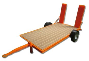 UM162ORANGE - Tieflader 1 Achse mit Rampen im Bausatz orange