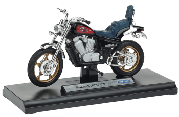 WELH19660PWH - Motorrad HONDA Steed 600 schwarz blauer Sitz