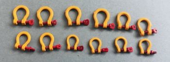 YCC631-2 - 12 Schäkel – 4 x 100 Tonnen; 4 x 55 Tonnen; 4 x 25 Tonnen Gelb – Miniatur